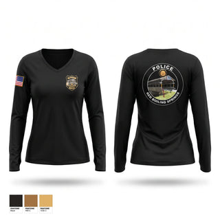 Womens Long Sleeve Vneck Shirt, Red Boiling Springs Police Department, Police, Teamtime, Team time, sublimation, custom sports apparel, team uniforms, spirit wear, spiritwear, sports uniforms, custom shirts, team store, custom team store, fundraiser sports, apparel fundraiser
