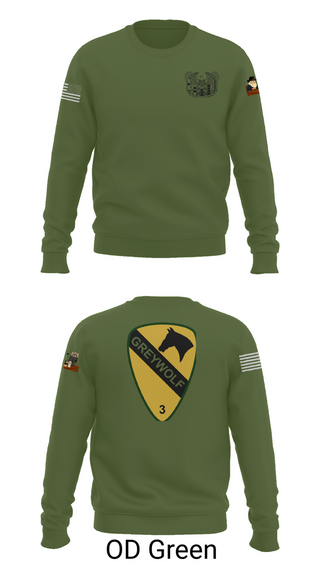 Crew Neck Sweatshirt, 1st cav Div 3abct, , Teamtime, Team time, sublimation, custom sports apparel, team uniforms, spirit wear, spiritwear, sports uniforms, custom shirts, team store, custom team store, fundraiser sports, apparel fundraiser