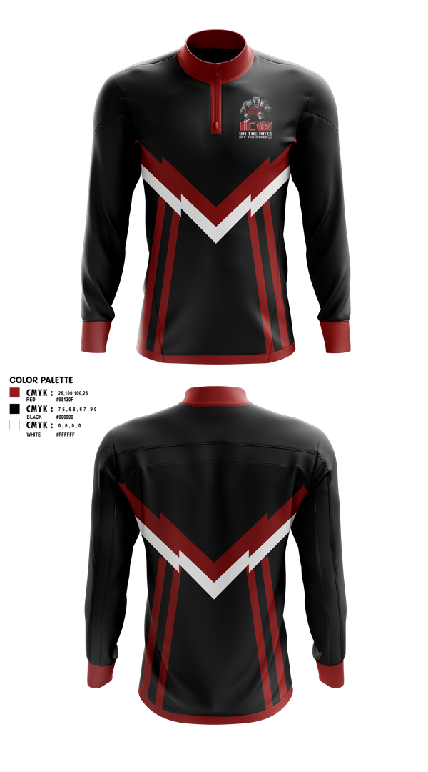 Quarter Zip Jacket, Inner City Wrestling, Wrestling, Teamtime, Team time, sublimation, custom sports apparel, team uniforms, spirit wear, spiritwear, sports uniforms, custom shirts, team store, custom team store, fundraiser sports, apparel fundraiser