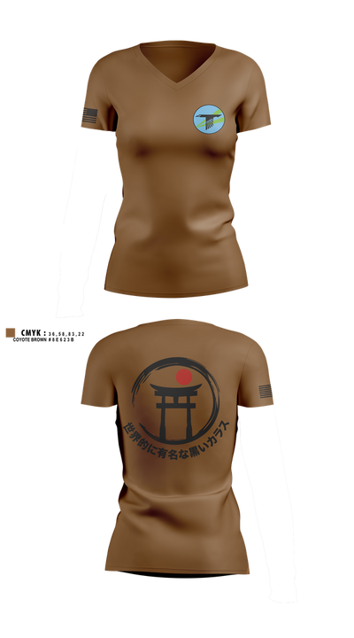 World Famous Black Ravens 41628241 Women's Short Sleeve V-neck Shirt - 1