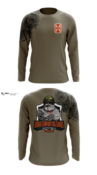 Long Sleeve Performance Shirt, Bravo 307th ESBE, Army, Teamtime, Team time, sublimation, custom sports apparel, team uniforms, spirit wear, spiritwear, sports uniforms, custom shirts, team store, custom team store, fundraiser sports, apparel fundraiser