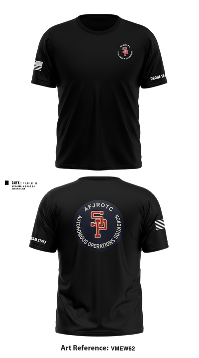 AFJROTC MS-081 DRONE TEAM 88778530 Short Sleeve Performance Shirt - 224