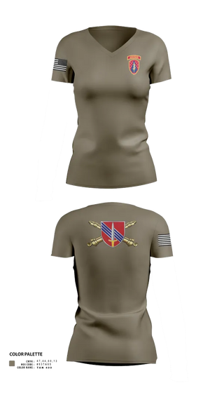 Womens Short Sleeve Vneck Shirt, HHB 4th BN, 3rd SFAB, , Teamtime, Team time, sublimation, custom sports apparel, team uniforms, spirit wear, spiritwear, sports uniforms, custom shirts, team store, custom team store, fundraiser sports, apparel fundraiser