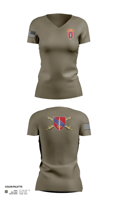 HHB 4th BN, 3rd SFAB 1949375 Women's Short Sleeve V-neck Shirt - 22