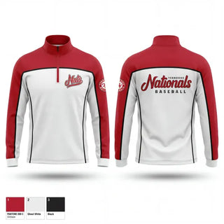 Quarter Zip Jacket, Tennessee Nationals, Baseball, Teamtime, Team time, sublimation, custom sports apparel, team uniforms, spirit wear, spiritwear, sports uniforms, custom shirts, team store, custom team store, fundraiser sports, apparel fundraiser