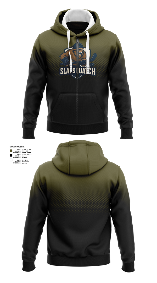 Zip Hoodie, Slapsquatch, Ice Hockey, Teamtime, Team time, sublimation, custom sports apparel, team uniforms, spirit wear, spiritwear, sports uniforms, custom shirts, team store, custom team store, fundraiser sports, apparel fundraiser