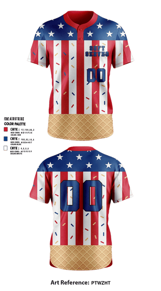 Two Button Softball Jersey, Soft Serves, Softball, Teamtime, Team time, sublimation, custom sports apparel, team uniforms, spirit wear, spiritwear, sports uniforms, custom shirts, team store, custom team store, fundraiser sports, apparel fundraiser