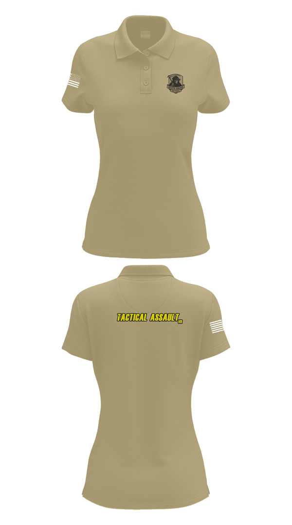 Womens Short Sleeve Performance Polo, Death Squad Actual, E-Sports, Teamtime, Team time, sublimation, custom sports apparel, team uniforms, spirit wear, spiritwear, sports uniforms, custom shirts, team store, custom team store, fundraiser sports, apparel fundraiser