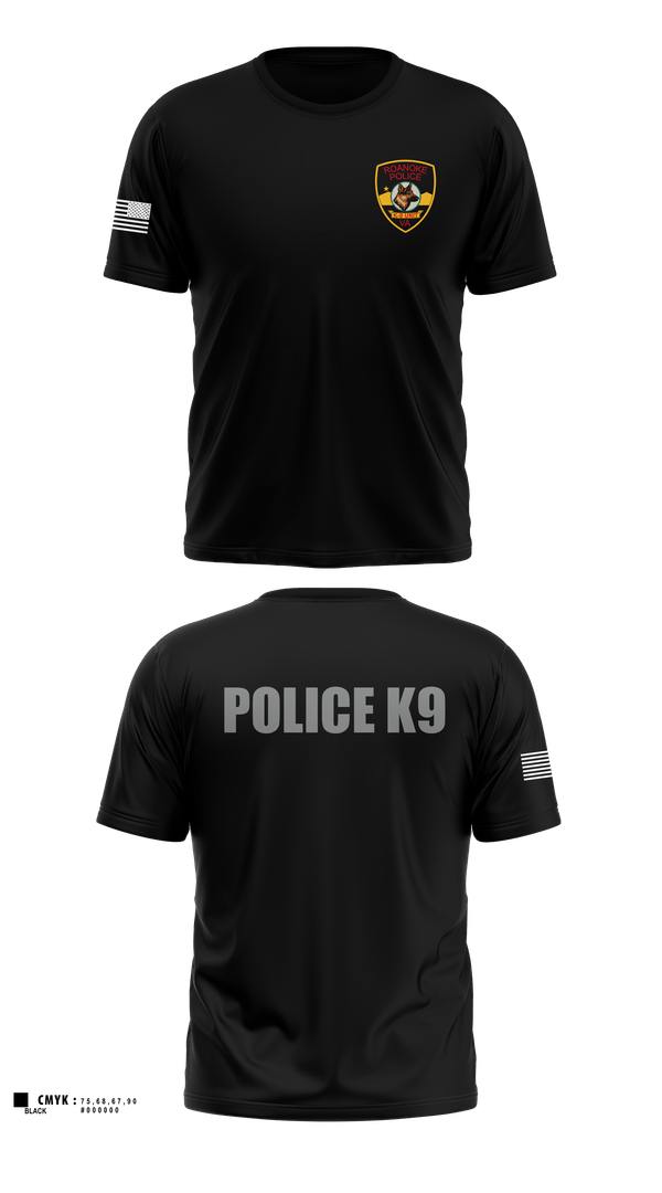 Old School Cotton Feel Shirt, Roanoke K9, Police, Teamtime, Team time, sublimation, custom sports apparel, team uniforms, spirit wear, spiritwear, sports uniforms, custom shirts, team store, custom team store, fundraiser sports, apparel fundraiser