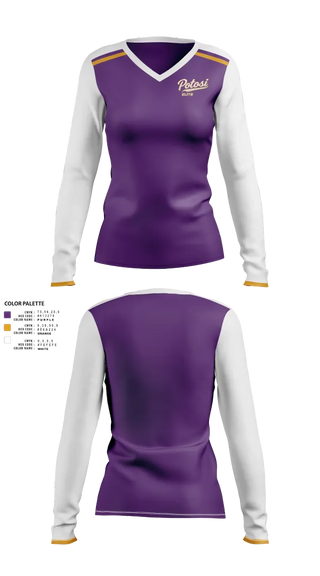 Womens Long Sleeve Vneck Shirt, Potosi Elite, Softball, Teamtime, Team time, sublimation, custom sports apparel, team uniforms, spirit wear, spiritwear, sports uniforms, custom shirts, team store, custom team store, fundraiser sports, apparel fundraiser