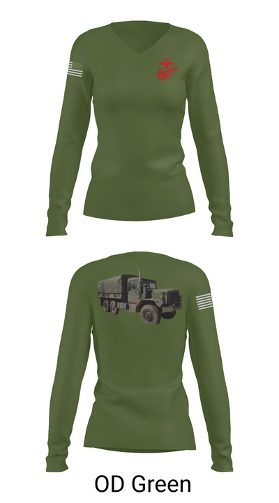 H&S Battalion HQ CO Station Motor T 63932738 Women's Long Sleeve V-neck Shirt - 57