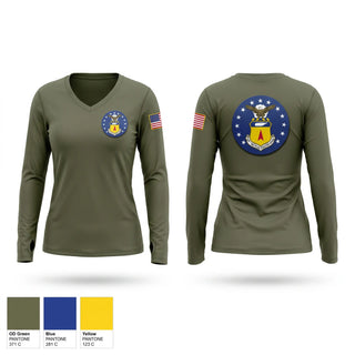 Womens Long Sleeve Vneck Shirt, Det 1 36 TFW, Air Force, Teamtime, Team time, sublimation, custom sports apparel, team uniforms, spirit wear, spiritwear, sports uniforms, custom shirts, team store, custom team store, fundraiser sports, apparel fundraiser