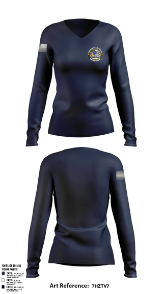 Womens Long Sleeve Vneck Shirt, Holdenville PD, Police, Teamtime, Team time, sublimation, custom sports apparel, team uniforms, spirit wear, spiritwear, sports uniforms, custom shirts, team store, custom team store, fundraiser sports, apparel fundraiser