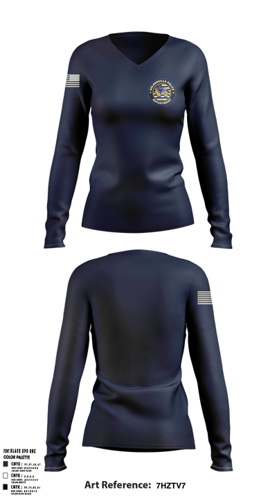 Holdenville PD 19180608 Women's Long Sleeve V-neck Shirt - 1