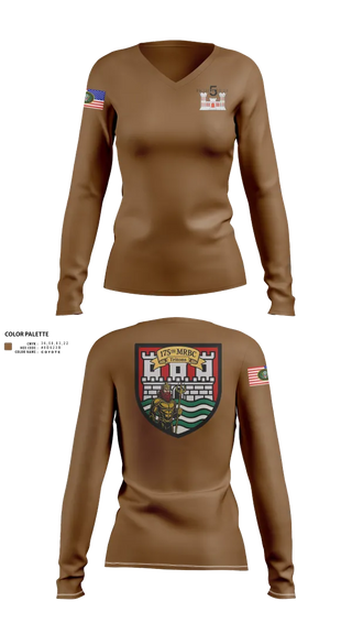 Womens Long Sleeve Vneck Shirt, 175th MRBC, , Teamtime, Team time, sublimation, custom sports apparel, team uniforms, spirit wear, spiritwear, sports uniforms, custom shirts, team store, custom team store, fundraiser sports, apparel fundraiser