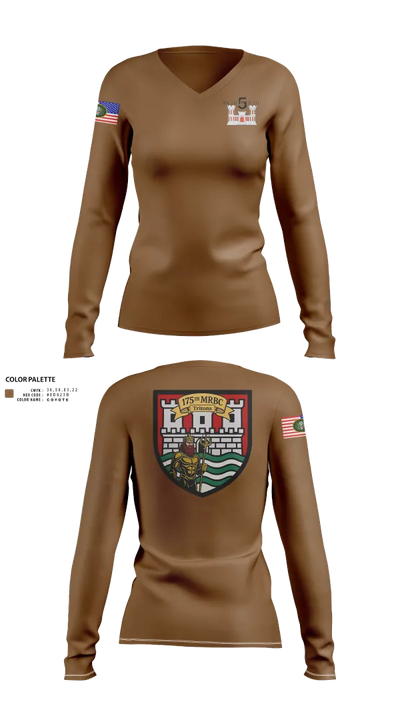 175th MRBC 2368764 Women's Long Sleeve V-neck Shirt - 22