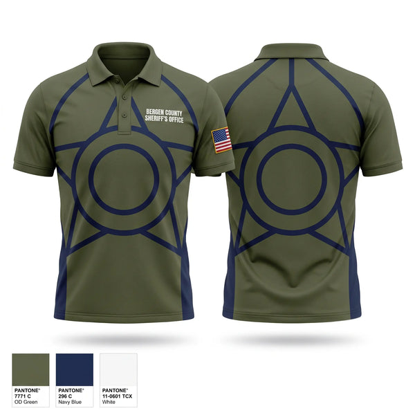 Short Sleeve Performance Polo, Bergen County Sheriffs Office, Police, Teamtime, Team time, sublimation, custom sports apparel, team uniforms, spirit wear, spiritwear, sports uniforms, custom shirts, team store, custom team store, fundraiser sports, apparel fundraiser