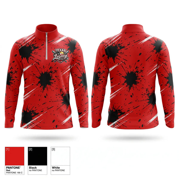 Quarter Zip Jacket, Texas legacy, Softball, Teamtime, Team time, sublimation, custom sports apparel, team uniforms, spirit wear, spiritwear, sports uniforms, custom shirts, team store, custom team store, fundraiser sports, apparel fundraiser