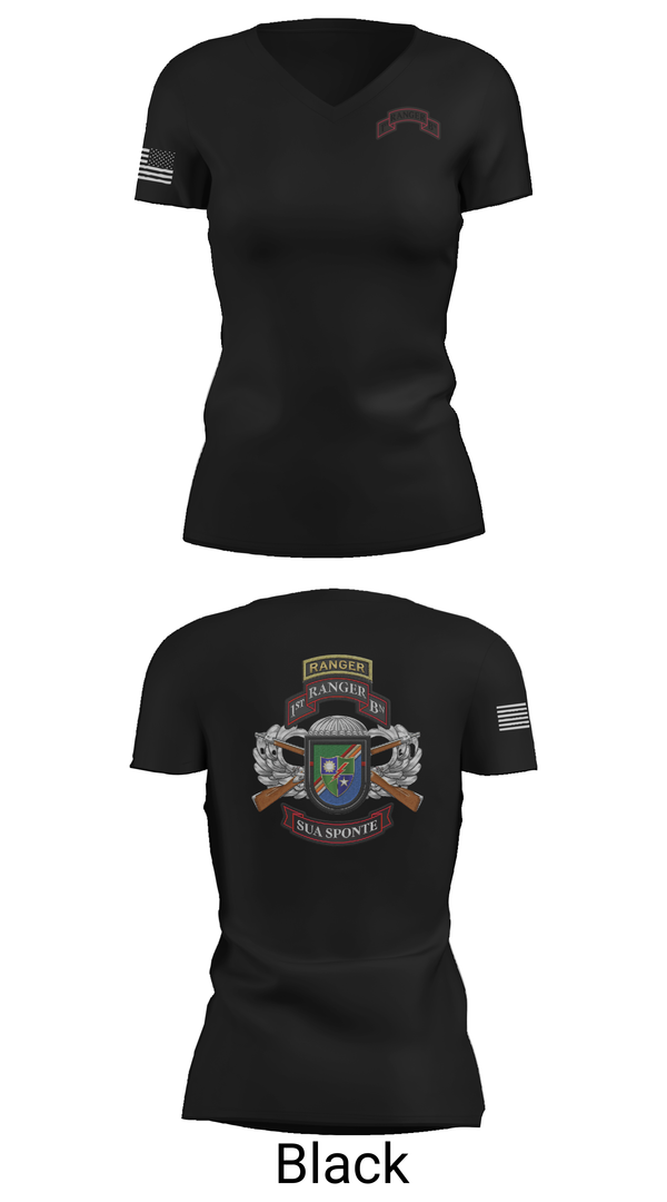Womens Short Sleeve Vneck Shirt, 1/75 Ranger Battalion, Army, Teamtime, Team time, sublimation, custom sports apparel, team uniforms, spirit wear, spiritwear, sports uniforms, custom shirts, team store, custom team store, fundraiser sports, apparel fundraiser