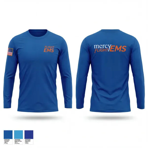 Long Sleeve Performance Shirt, Mercy Flight, EMS/EMT, Teamtime, Team time, sublimation, custom sports apparel, team uniforms, spirit wear, spiritwear, sports uniforms, custom shirts, team store, custom team store, fundraiser sports, apparel fundraiser