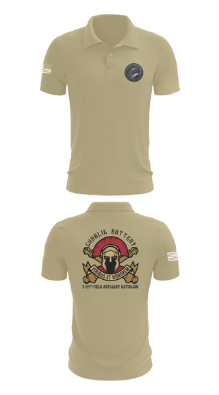 Short Sleeve Performance Polo, Charlie Battery 2-114th FA, , Teamtime, Team time, sublimation, custom sports apparel, team uniforms, spirit wear, spiritwear, sports uniforms, custom shirts, team store, custom team store, fundraiser sports, apparel fundraiser