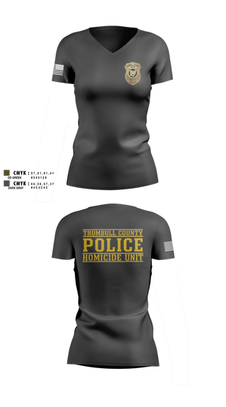 Womens Short Sleeve Vneck Shirt, Trumbull County Homicide Investigation and Prosecution Unit, , Teamtime, Team time, sublimation, custom sports apparel, team uniforms, spirit wear, spiritwear, sports uniforms, custom shirts, team store, custom team store, fundraiser sports, apparel fundraiser