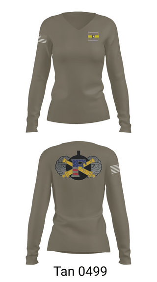 Womens Long Sleeve Vneck Shirt, Freedom FSC, 1-320th FAR, Army, Teamtime, Team time, sublimation, custom sports apparel, team uniforms, spirit wear, spiritwear, sports uniforms, custom shirts, team store, custom team store, fundraiser sports, apparel fundraiser