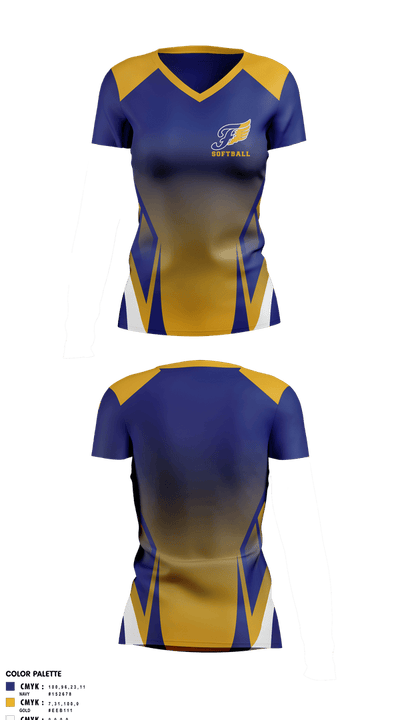 Fluvanna Middle School Softball 32439267 Women's Short Sleeve V-neck Shirt - 5