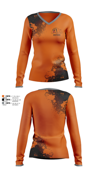 Womens Long Sleeve Vneck Shirt, Davenport, Cross Country, Teamtime, Team time, sublimation, custom sports apparel, team uniforms, spirit wear, spiritwear, sports uniforms, custom shirts, team store, custom team store, fundraiser sports, apparel fundraiser