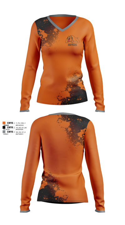 Davenport 34127187 Women's Long Sleeve V-neck Shirt - 1