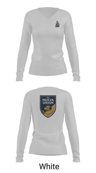 Womens Long Sleeve Vneck Shirt, FC Nueva Unión, Men's Soccer, Teamtime, Team time, sublimation, custom sports apparel, team uniforms, spirit wear, spiritwear, sports uniforms, custom shirts, team store, custom team store, fundraiser sports, apparel fundraiser