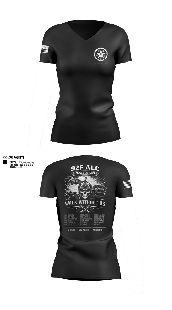 Womens Short Sleeve Vneck Shirt, 92F ALC 26-003, Army, Teamtime, Team time, sublimation, custom sports apparel, team uniforms, spirit wear, spiritwear, sports uniforms, custom shirts, team store, custom team store, fundraiser sports, apparel fundraiser