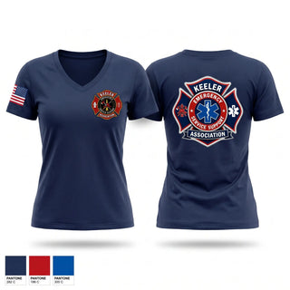Womens Short Sleeve Vneck Shirt, KEELER EMERGENCY SERVICES SUPPORT ASSOCIATION, Fire Department, Teamtime, Team time, sublimation, custom sports apparel, team uniforms, spirit wear, spiritwear, sports uniforms, custom shirts, team store, custom team store, fundraiser sports, apparel fundraiser