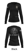 Farmersville PD K9 Hunter 53756358 Women's Long Sleeve V-neck Shirt - 23