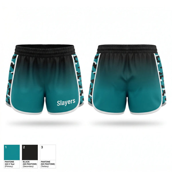 Womens Shorts, Slayers, Softball, Teamtime, Team time, sublimation, custom sports apparel, team uniforms, spirit wear, spiritwear, sports uniforms, custom shirts, team store, custom team store, fundraiser sports, apparel fundraiser