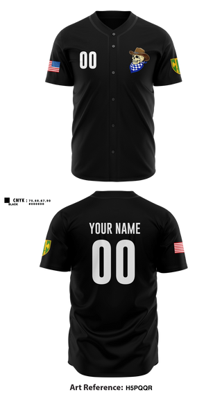Full Button Baseball Jersey, ROUGHNECKS- HHC, 18 MP BDE, Army, Teamtime, Team time, sublimation, custom sports apparel, team uniforms, spirit wear, spiritwear, sports uniforms, custom shirts, team store, custom team store, fundraiser sports, apparel fundraiser
