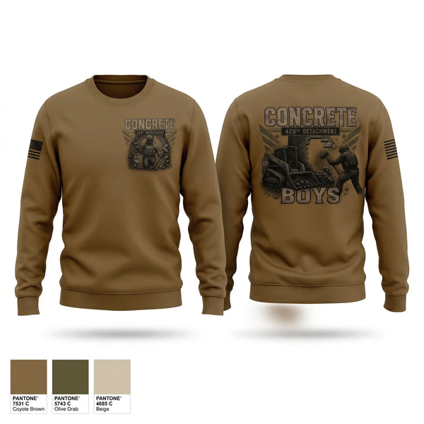 Crew Neck Sweatshirt, 429 Concrete Detachment, National Guard, Teamtime, Team time, sublimation, custom sports apparel, team uniforms, spirit wear, spiritwear, sports uniforms, custom shirts, team store, custom team store, fundraiser sports, apparel fundraiser
