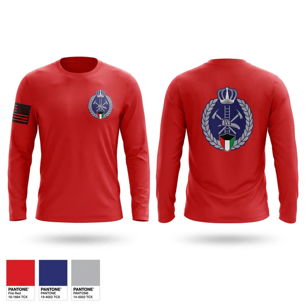 Long Sleeve Performance Shirt, Kuwait fire force, Fire Department, Teamtime, Team time, sublimation, custom sports apparel, team uniforms, spirit wear, spiritwear, sports uniforms, custom shirts, team store, custom team store, fundraiser sports, apparel fundraiser