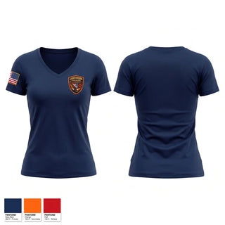 Womens Short Sleeve Vneck Shirt, Lanesboro Fire Department, Fire Department, Teamtime, Team time, sublimation, custom sports apparel, team uniforms, spirit wear, spiritwear, sports uniforms, custom shirts, team store, custom team store, fundraiser sports, apparel fundraiser