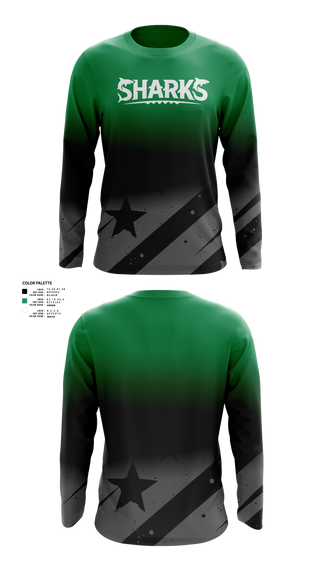 Long Sleeve Performance Shirt, Sharks, Men's Soccer, Teamtime, Team time, sublimation, custom sports apparel, team uniforms, spirit wear, spiritwear, sports uniforms, custom shirts, team store, custom team store, fundraiser sports, apparel fundraiser