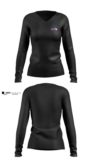 Womens Long Sleeve Vneck Shirt, Hopkinton Police Department, Police, Teamtime, Team time, sublimation, custom sports apparel, team uniforms, spirit wear, spiritwear, sports uniforms, custom shirts, team store, custom team store, fundraiser sports, apparel fundraiser