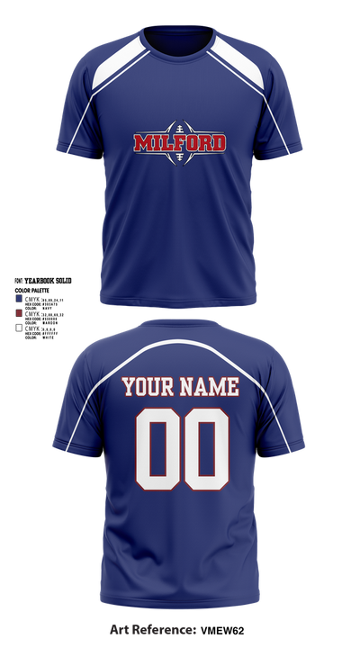 Milford Eagles Pop Warner Football and Cheer 85500081 Short Sleeve Performance Shirt - 7