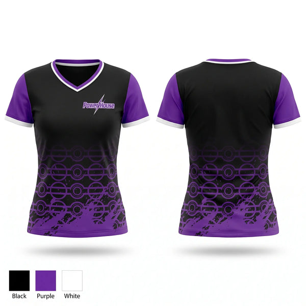 Womens Short Sleeve Vneck Shirt, Burgaw Powerhouse, Softball, Teamtime, Team time, sublimation, custom sports apparel, team uniforms, spirit wear, spiritwear, sports uniforms, custom shirts, team store, custom team store, fundraiser sports, apparel fundraiser
