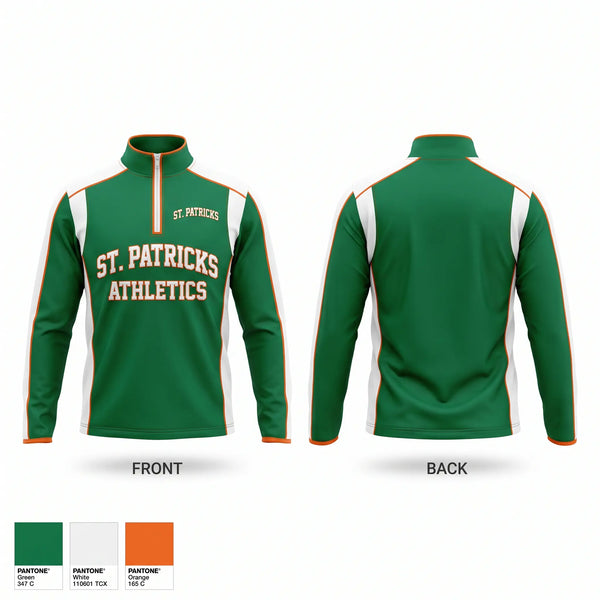 Quarter Zip Jacket, St. Patrick’s, Men's Basketball, Teamtime, Team time, sublimation, custom sports apparel, team uniforms, spirit wear, spiritwear, sports uniforms, custom shirts, team store, custom team store, fundraiser sports, apparel fundraiser