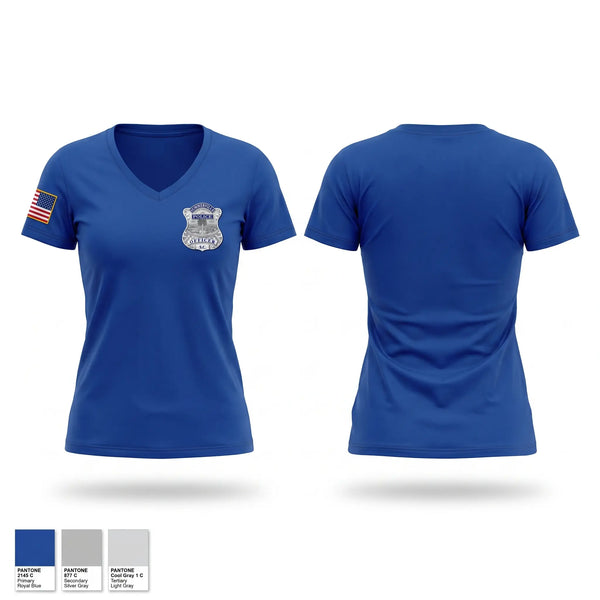 Womens Short Sleeve Vneck Shirt, Summerville Police Department, Police, Teamtime, Team time, sublimation, custom sports apparel, team uniforms, spirit wear, spiritwear, sports uniforms, custom shirts, team store, custom team store, fundraiser sports, apparel fundraiser