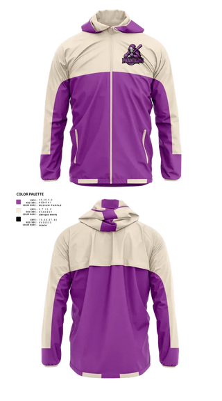 Windbreaker, Clarksville Phantoms, Baseball, Teamtime, Team time, sublimation, custom sports apparel, team uniforms, spirit wear, spiritwear, sports uniforms, custom shirts, team store, custom team store, fundraiser sports, apparel fundraiser