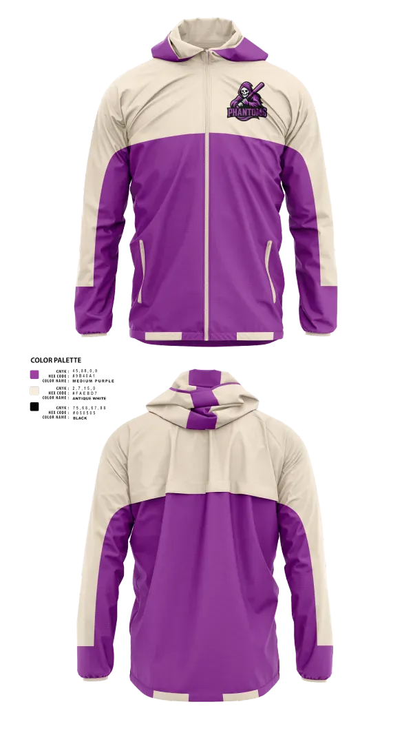Windbreaker, Clarksville Phantoms, Baseball, Teamtime, Team time, sublimation, custom sports apparel, team uniforms, spirit wear, spiritwear, sports uniforms, custom shirts, team store, custom team store, fundraiser sports, apparel fundraiser