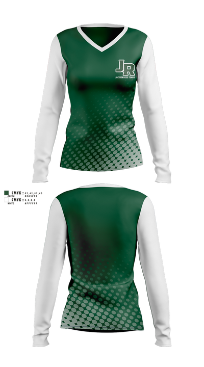 Jackson-Reed Tennis 4737789 Women's Long Sleeve V-neck Shirt - 1