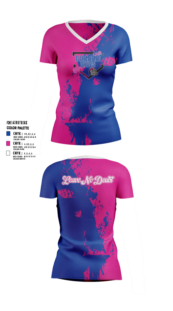 Diamond Dawgs 87259890 Women's Short Sleeve V-neck Shirt - 1
