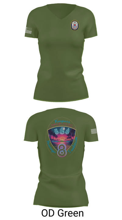 USS Bougainville CPO 89131174 Women's Short Sleeve V-neck Shirt - 46